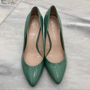 Franco Sarto Turquoise Patent Pumps Size 8.5